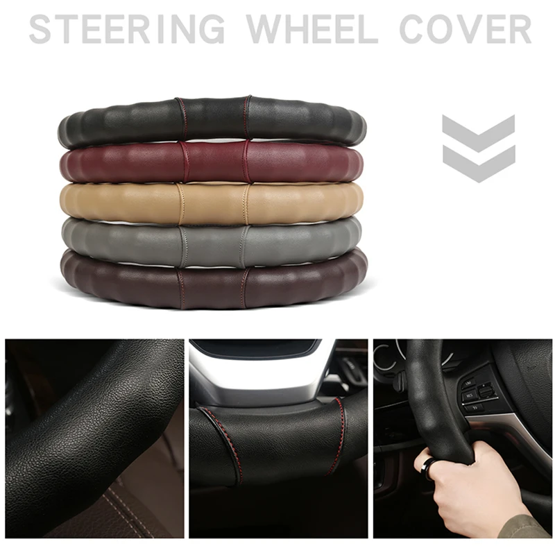 FeKoFeKo 38CM Four Seasons Universal Leather Car Steering Wheel Cover For Nissan Versa 2019 2020 2021 15ich | Автомобили и