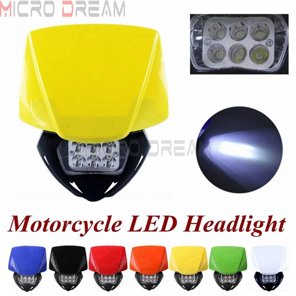 12 В Желтый Мотоцикл Байк светодиодный фара лампа обтекателя универсальный для