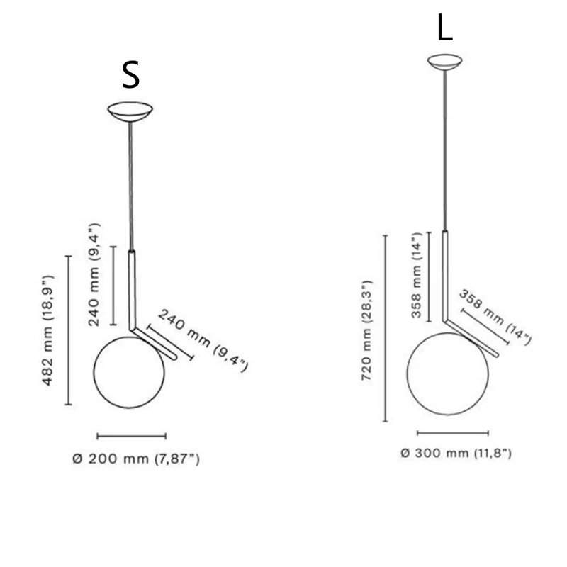 Постмодернизм сферической подвесной светильник с Стекло абажур бар Cafe
