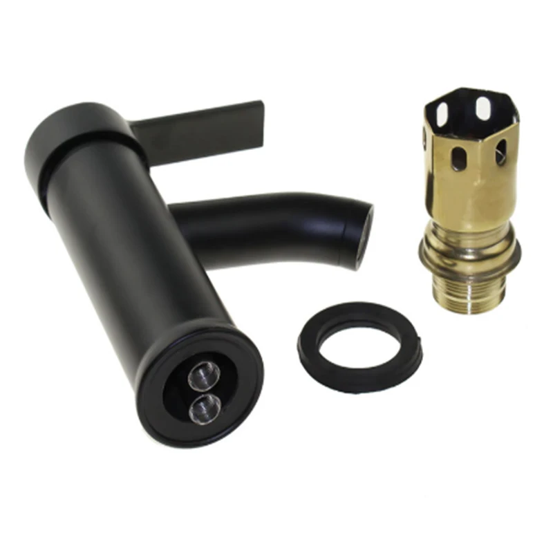 Смеситель для раковины с одной ручкой кран холодной и горячей воды черный