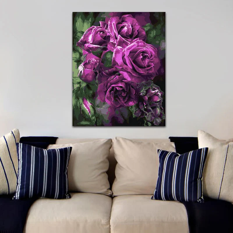 DIY картинки для раскраски по номерам с цветочной картинкой рисунок Рельеф