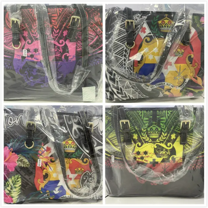 

Nema Island Polynesian printed Handbags for women 2021 famous brand designer basg women handbags ladies purses beach bag leather