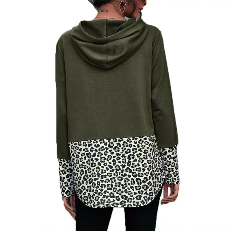 

]Women Long Sleeve Hoodie Sweatshirt Hooded Shirts Tops Jumper Blouse Pullover