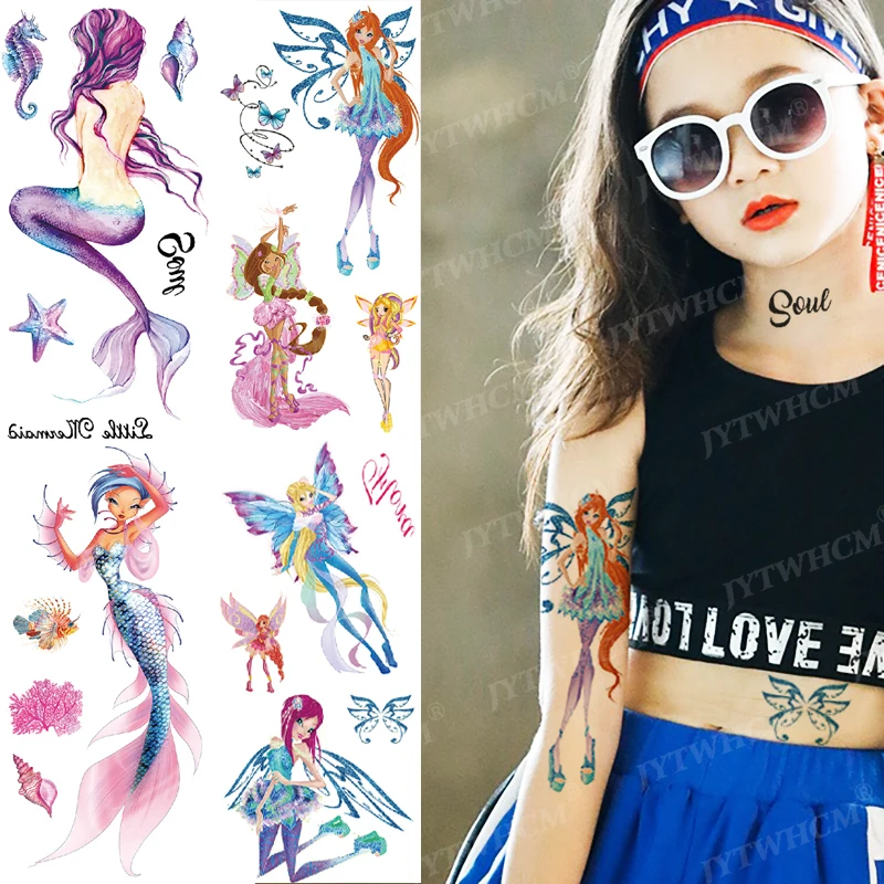 Водонепроницаемая искусственная Бабочка Русалка эльф Сказочный комикс персонаж