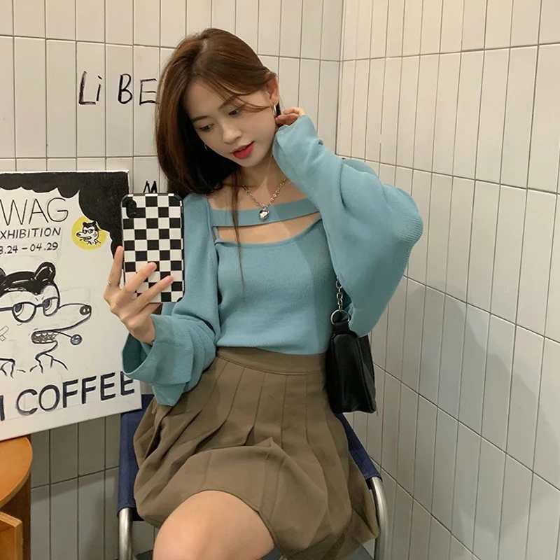 Вязаный кардиган женская одежда тонкая шаль на весну и осень новинка 2021 свитер