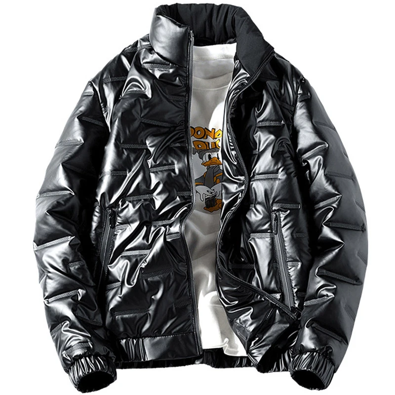 Aolamegs 2021 Winter Down Jacket Men Casual Zipper Coat Hip Hop Men's Jacket Waterproof Thick Warm Parka Jacket Plus Size 8XL