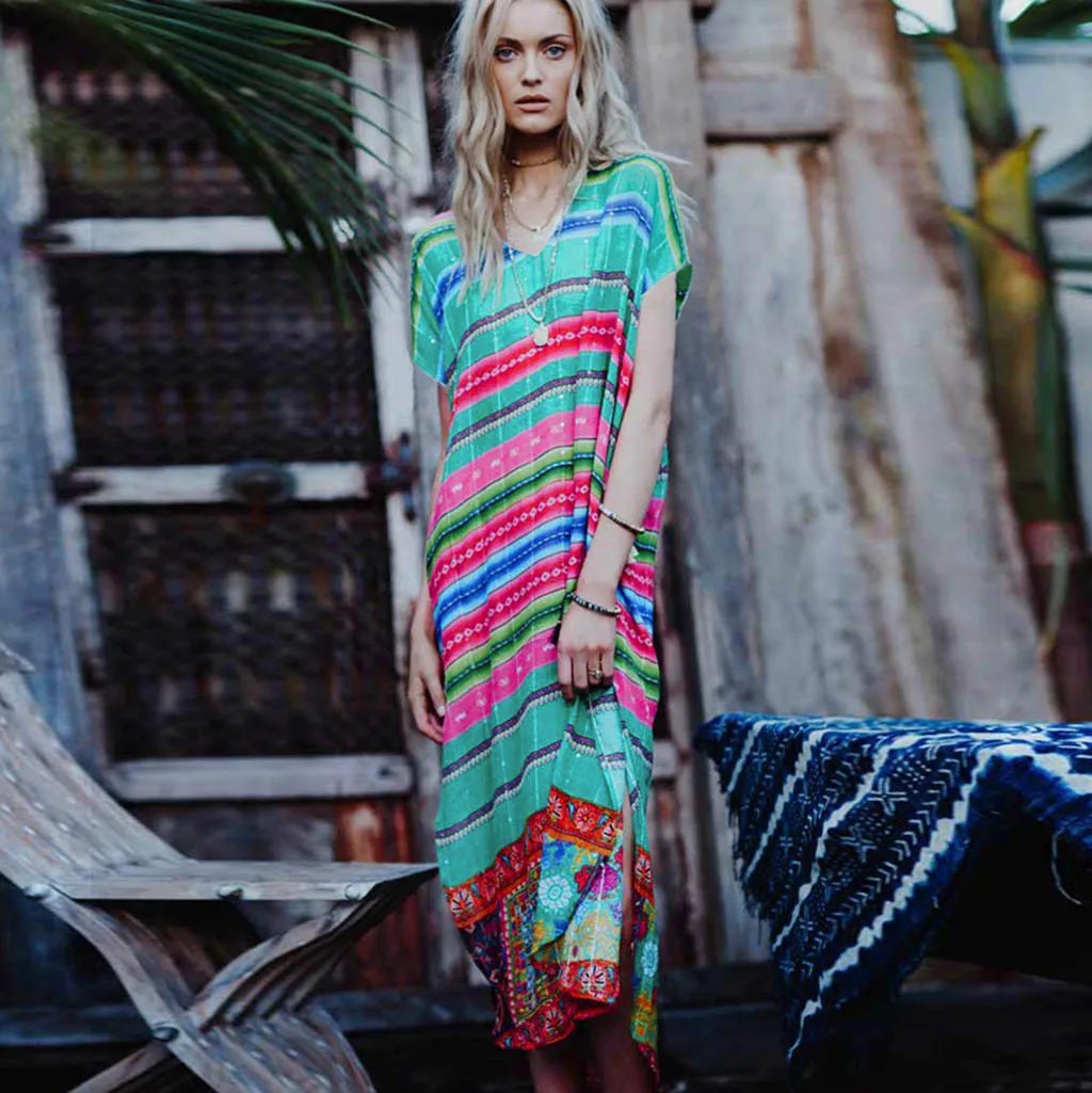 

Women Fashion Casual V neck Dolman Sleeve Lace Scalloped Hem Hollow Out Bathing Suit Cover Up #1.16