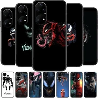 marvel venom phone case for huawei p50 p40 p30 p20 10 9 8 lite e pro plus black etui coque painting hoesjes comic fas