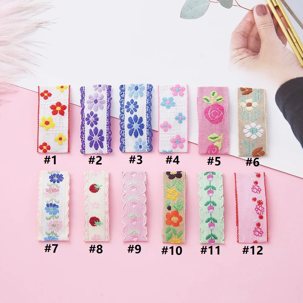 

10 Pcs/set Embroidered Square Baby Barrettes Hair Clips For Baby Girls Hairgrip Hairpins Children Kawaii Accessories Wholesale