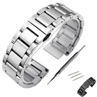 Ремешок для часов 18 мм 20 мм 22 мм 24 мм черный металлический матовый браслет для часов Ремешок для часов из нержавеющей стали со складной пряжкой ремешок для часов