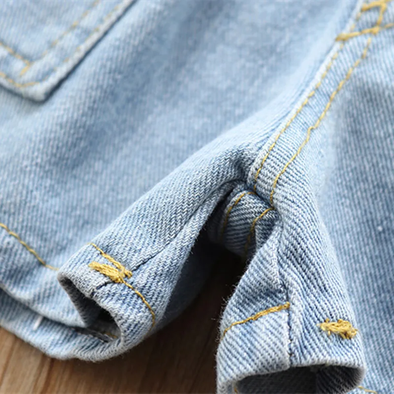 Джинсовые шорты для девочек DFXD повседневные однотонные джинсовые с высокой