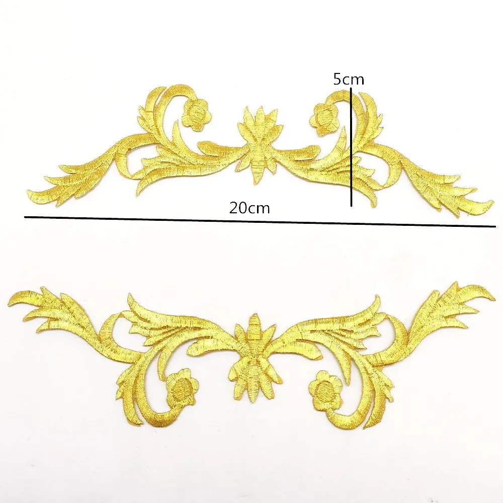 Нашивки с вышивкой утюгом Золотая Королевская корона цветок сделай сам