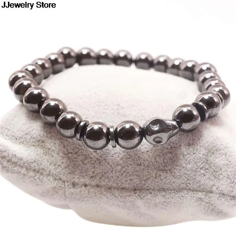 Браслет для магнитной терапии мужчин и женщин избавление от веса Череп черный