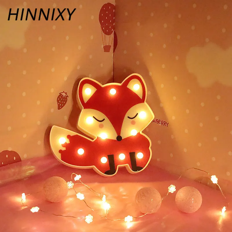 Hinnixy светодиодный ночник с изображением животных из мультфильмов Кот Единорог