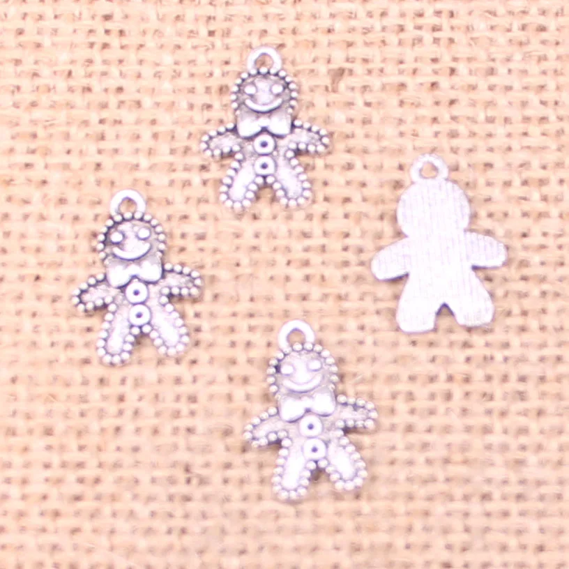 35 шт. тибетское посеребренное имбирное печенье Рождественские Подвески ручной