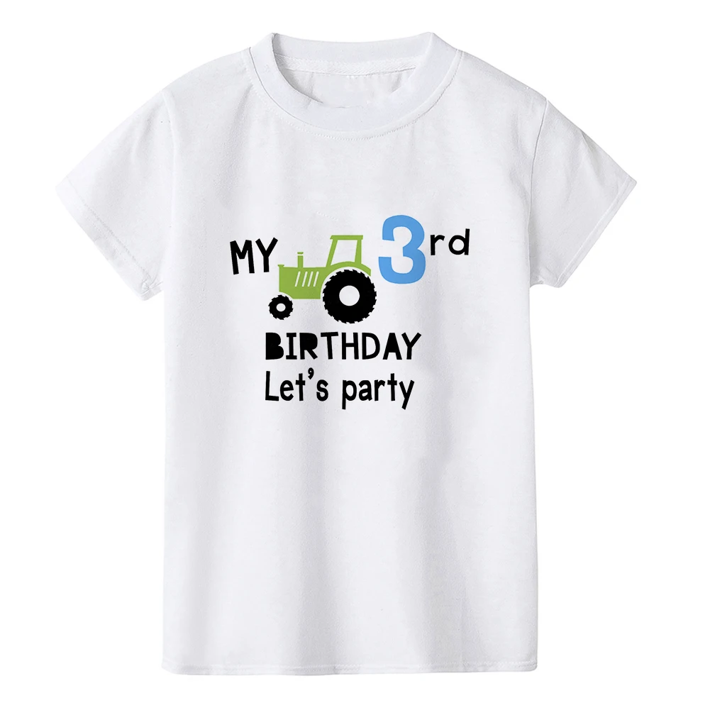 Футболки для мальчиков футболки с трактор на день рождения 1 4 года принтом в виде