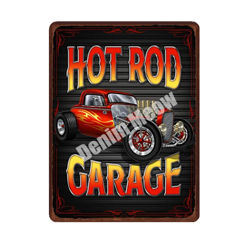 HOT ROD табличка винтажная металлическая жестяная вывеска Бар Паб декоративные тарелки папа гараж наклейки на стену художественный плакат рождественские украшения для дома подарок MN35