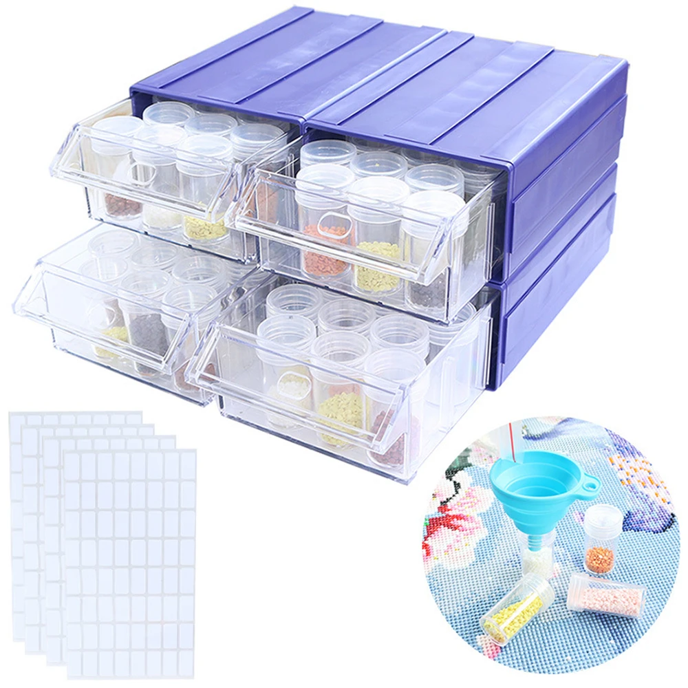 

5d Diamond Painting Accessories Detachable Storage Container 1/2/4 Boxes Drawers Beads Seed Drills Jewelry Beads Storage Box