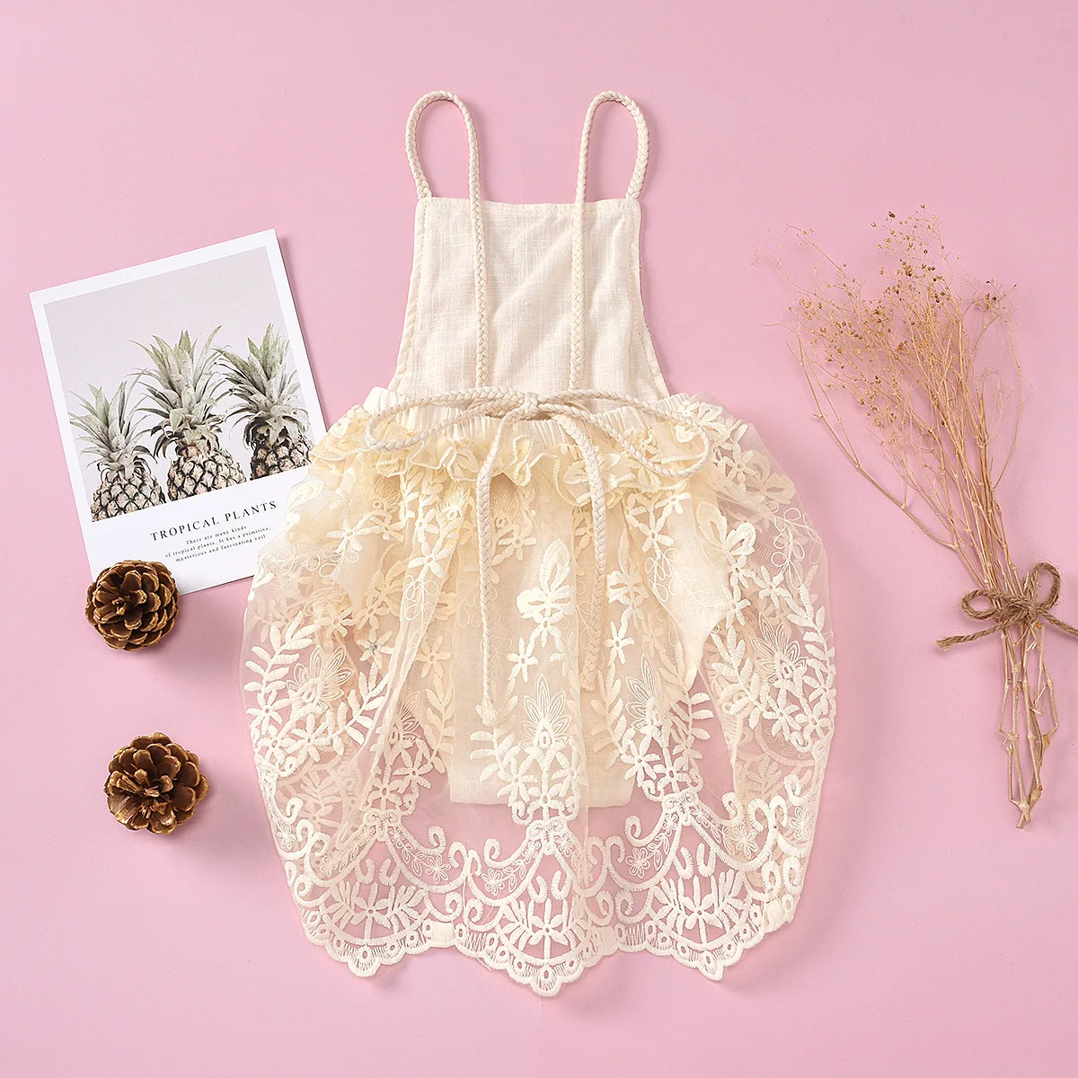 

KEAIYOUHUO Summer Newborn Baby Girls Clothes Lace Tassel Romper Tassel Jumpsuit Outfits Baby Clothing Baby Photography Costume