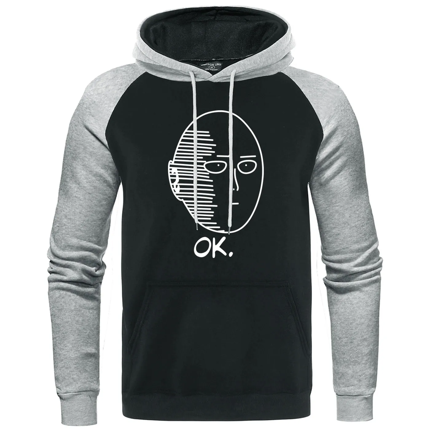 Осенняя толстовка с капюшоном реглан One Punch Man Харадзюку Сайтама Мужская Флисовая