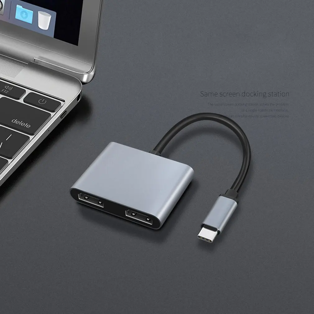 

Type C To Dual HDMI-compatible 2-in-1 Docking Station Dual USB High-speed USB 3.0 Fast Output Docking Station