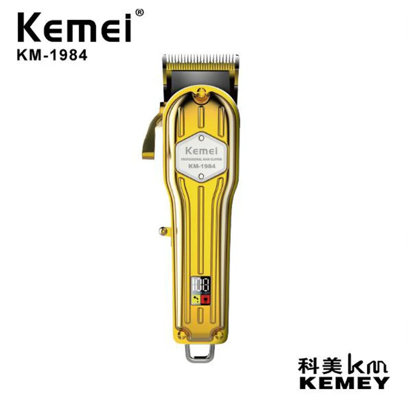 kemei electric hair trimmer KM-1984 rechargeable hair clipper  haircut machine metal body battery 2500mA