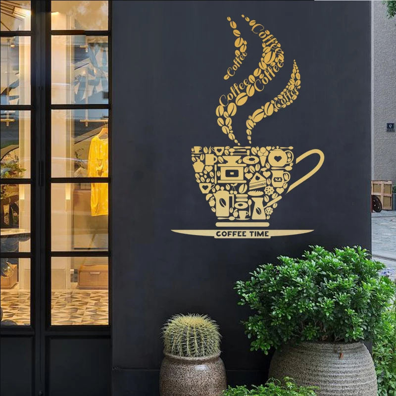 Кофейня наклейка Bean Milk tea чашка плакат виниловая художественная Настенная