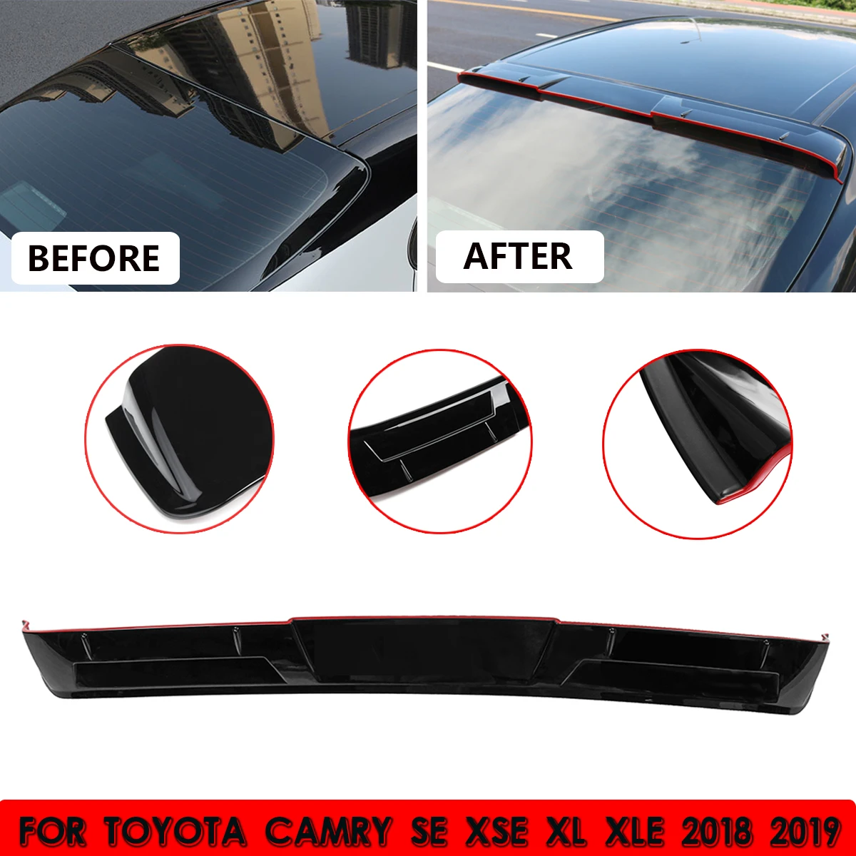 Hot New Car Black Rear Roof Spoiler Top Wing Lip W/3 Meters Glue ABS Plastic For Toyota Camry SE XSE XL XLE 2018 2019 | Автомобили и