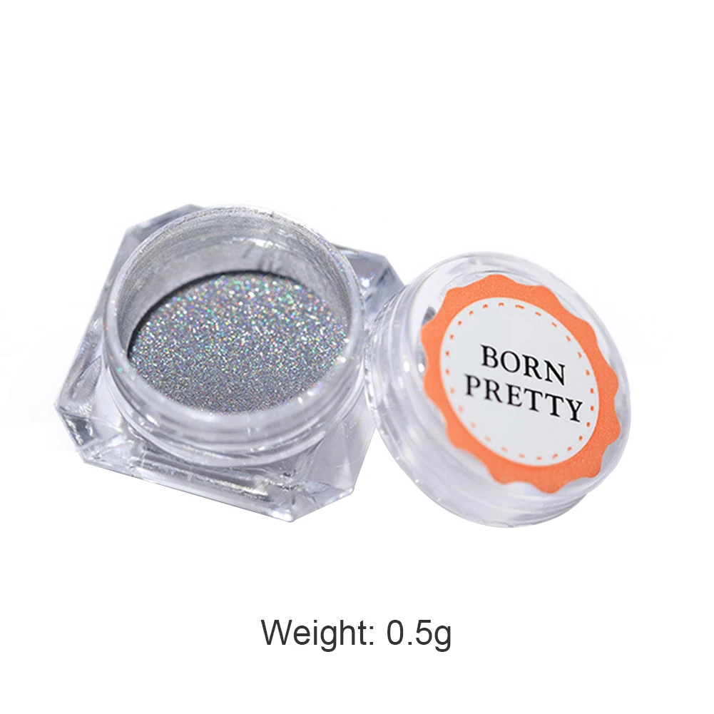 

1Box Rainbow Powder Multi Color Changing Nail Glitter Powder Laser Sparkly Nail Art Chrome Pigment Silver DIY Nail Decoration