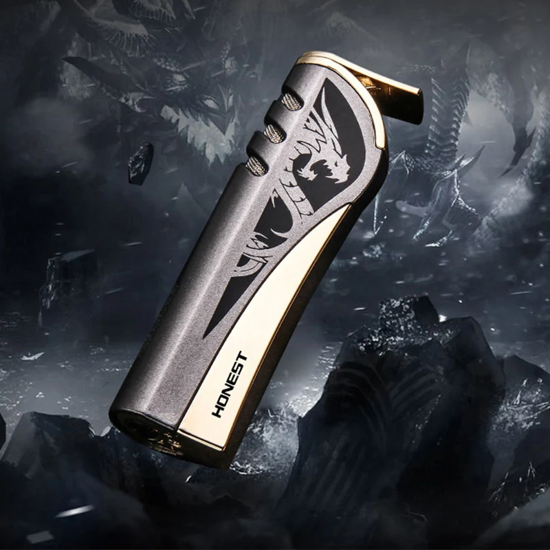 Blue Fire прямо в надувная струйная сигаретная Зажигалка индивидуальная креативная