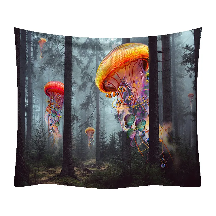 Aggcual Цвет Медузы психоделический гобелен декоративное фоновое полотно для