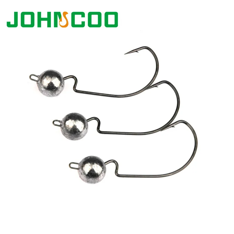 JOHNCOO Новые 5 шт. Кривошипные острые рыболовные крючки 3 г/7 г/10 г джиг головки Крючки