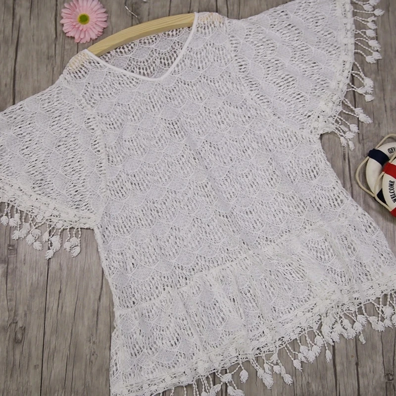 

Lace Cover Ups Swimwear 2021 Summer Sexy Bikini Pareo Beach Cover Ups Beachwear Women Dress Cotton Bathing Suit Cover up