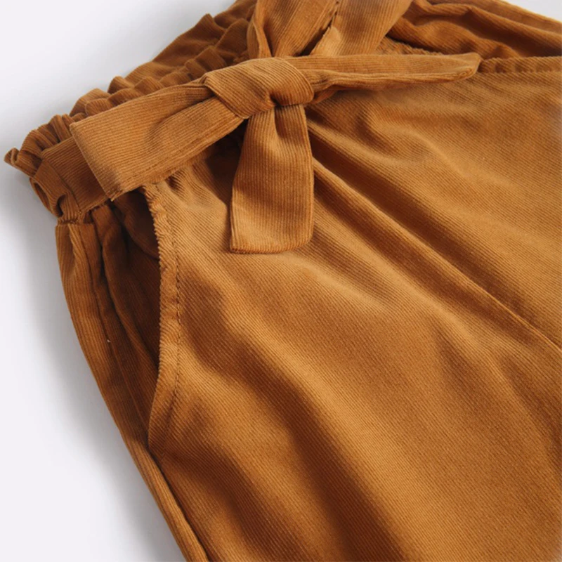 Вельветовые штаны для девочек детская одежда Широкие на весну и осень малышей