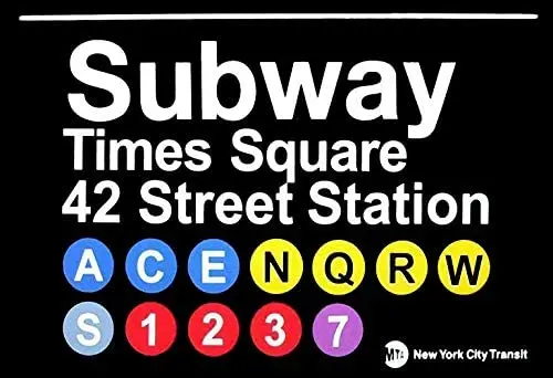 

NDTS Times Square Subway Sign Tin New York City Street Sign 8X12 inches