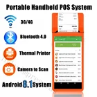 Q2I Android 8,1 POS терминал чековый принтер Ручной PDA BT WiFi 3G сборщик данных портативный принтер сканер штрих-кода все-в-одном