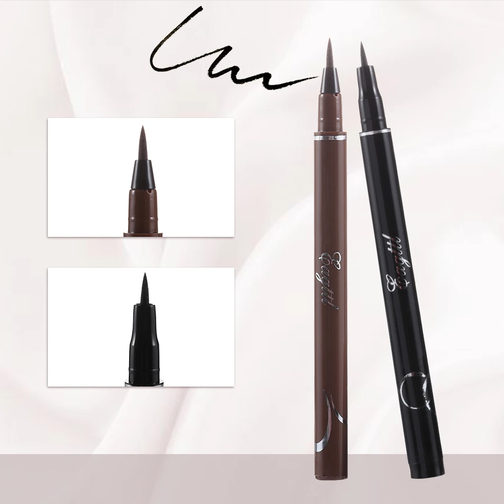 _ Долговечная крутая Черная Подводка для глаз мягкая кисть жидкая подводка