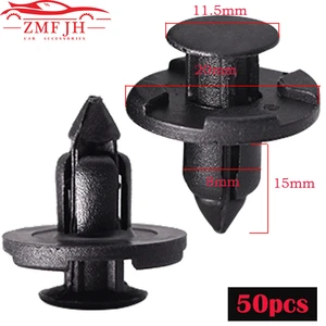 50pcs 8mm Auto Fasteners Rivets Clips Car Bumper Door Panel Fender Liner Clips Retainer for Nissan Car Trim Clips Grills Clips