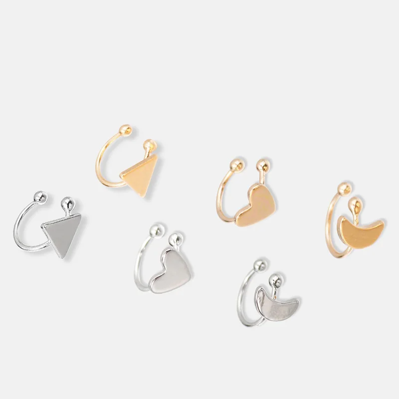 Классические женские серьги 1 шт. золотые серебряные медные луна клевер звезда