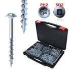 Саморезы для деревообработки, с квадратной головкой PH2, 25-63 мм, 552 шт.