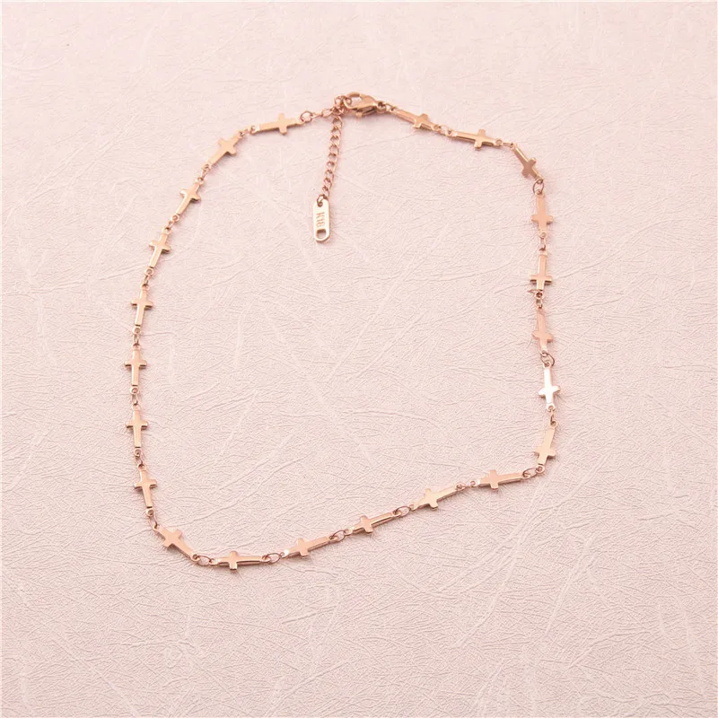 Женский ошейник-чокер классический ошейник из титановой стали золотистого и