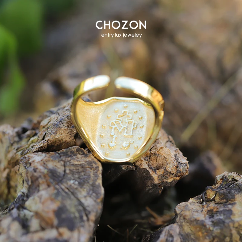 S925 серебряные Ретро тайский серебряный Мария кольцо Простые Модные марочные