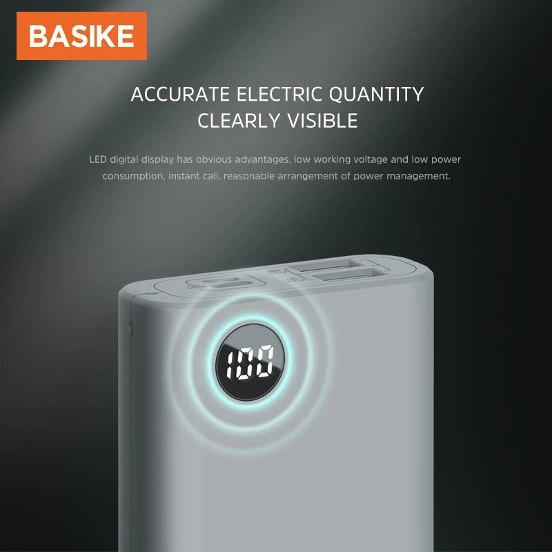 basike mini power bank dual usb led 10000 mah cell phone powerbank portable charger fast charging android for iphone xiaomi free global shipping