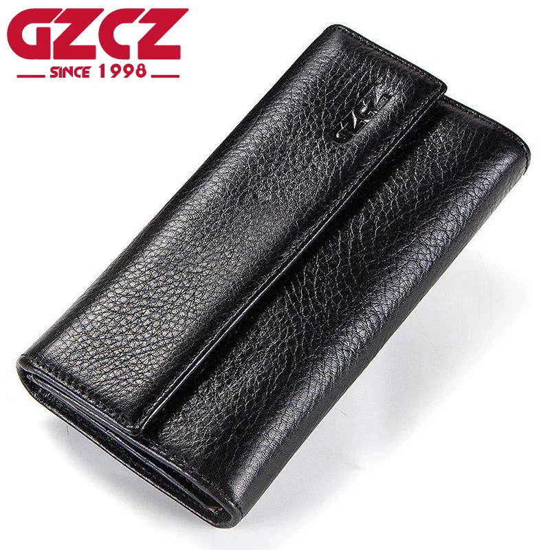 GZCZ черный женский кошелек кошельки для монет карман сотового телефона качество