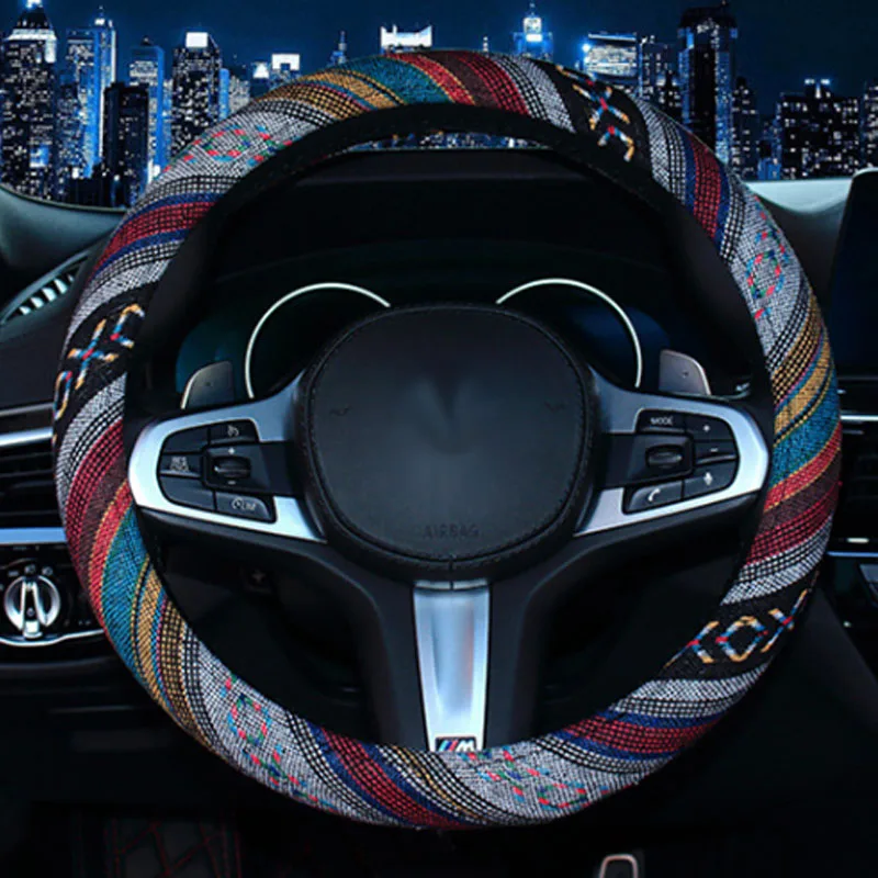 Автомобильный чехол на руль в этническом стиле автомобильные чехлы декоративные