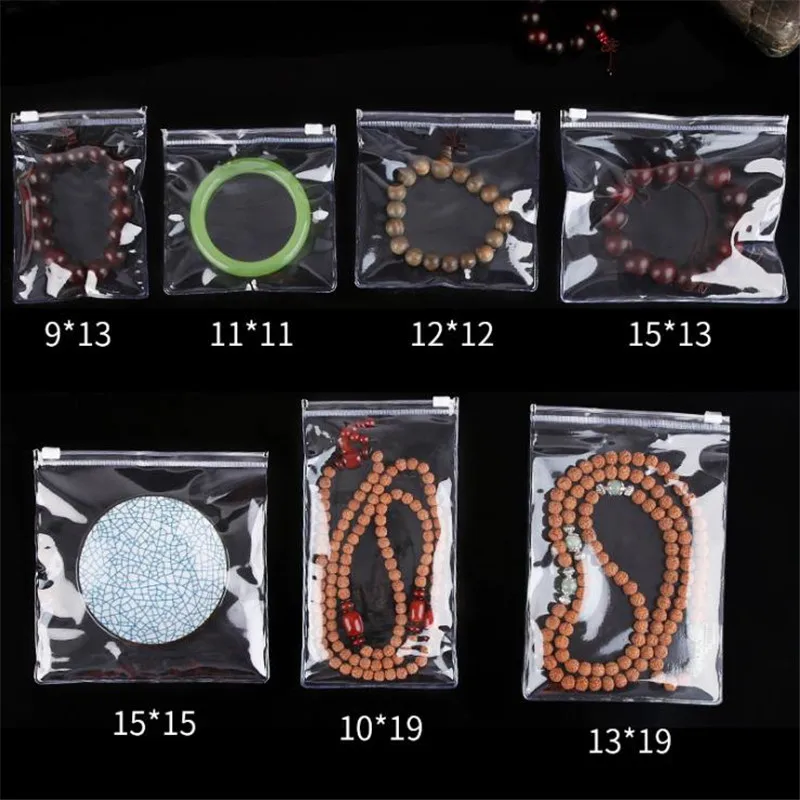 50pcs Thick  PVC Clear Zipper Bag Sealed Anti-oxidation Jewelry Storage Bag Soft Plastic Bag Souvenir Moisture Proof Packaging images - 6