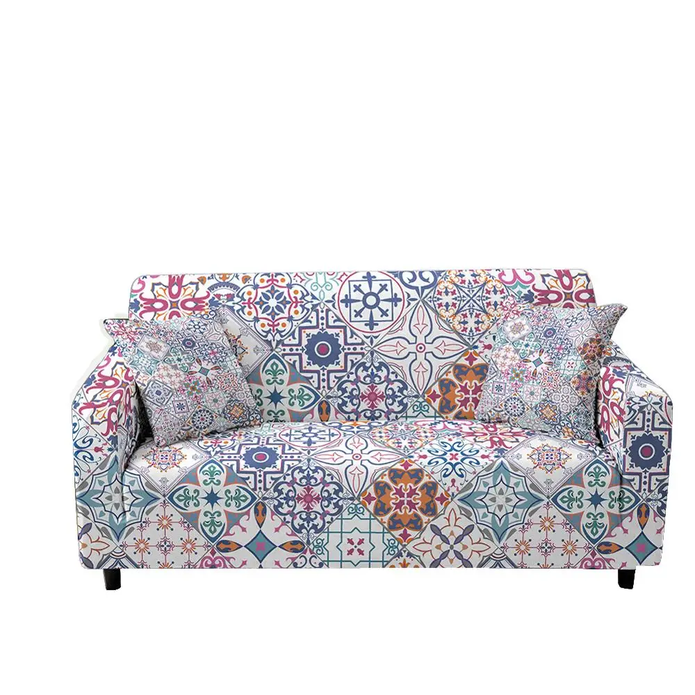 

Stretch Slipcover Sectional Sofa Cover for Living Room Sectional Couch Cover Bohemia Mandala Flower Print Furniture Protection