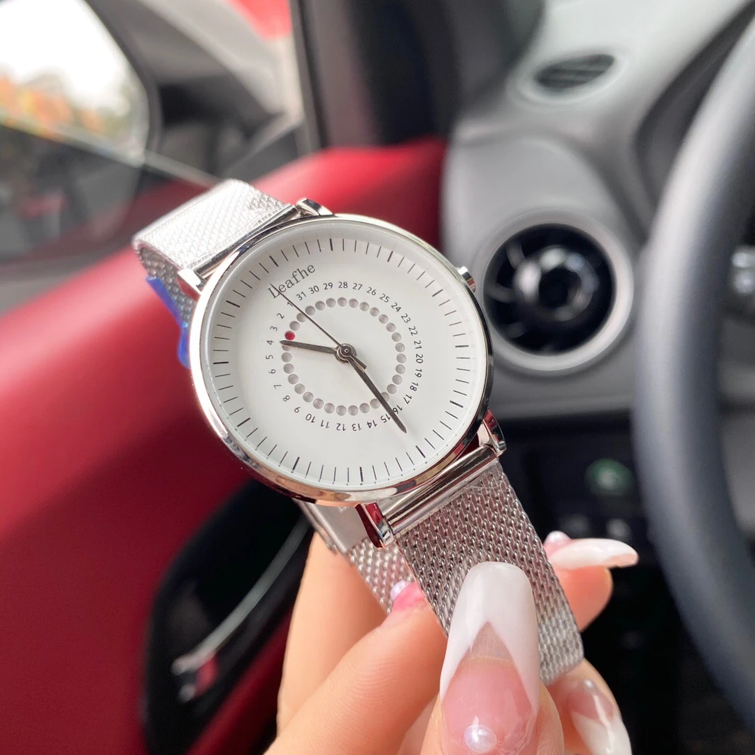 

Fashion simple women's watches stainless steel mesh strap imported movement mineral high-strength glass quartz watch 36mm