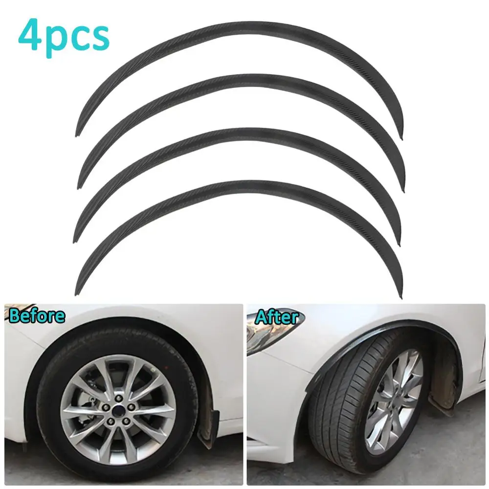 

Car Stickers Wheel Eyebrow Trims Carbon Fiber Rubber Wheel Eyebrow Protector Lip Sticker Trim Fender Flare Anti-scratch