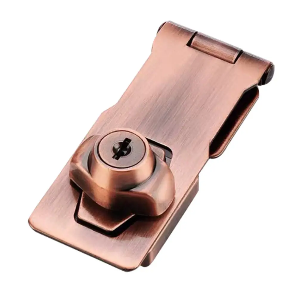 

1Pc Hasp Lock for Door Cabinet Multiofunctional Iron Hasp Lock Red Bronze